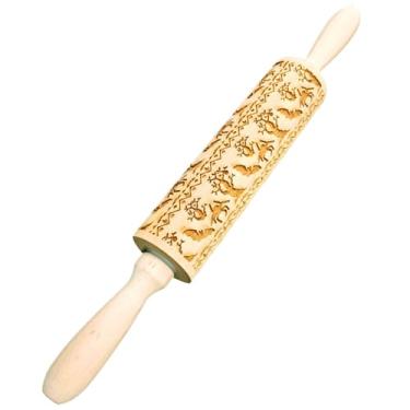 Imagem de Baoblaze Rolo de massa de madeira com para biscoitos, rolo de massa texturizado fino para festas, padrões temáticos de Halloween, de pizza, Aranha