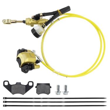 Imagem de PRO BAT Kit de cilindro mestre de pinça de freio hidráulico traseiro com pastilha de freio extra para quatro rodas Baja para carrinho de golfe Go Kart ATV, dourado