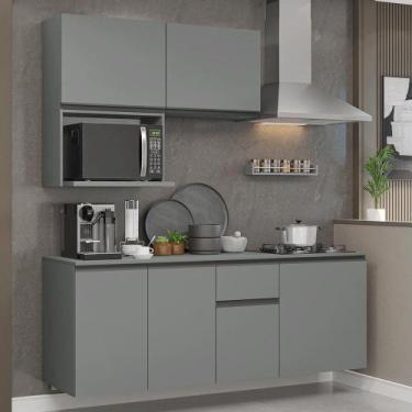 Imagem de Armário de Cozinha Compacta 180 cm Suspensa Cinza Nice Madesa 03, Cinz