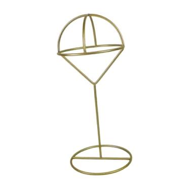 Imagem de IEUDNS Suporte de exibição de bonés, suporte de armazenamento, decoração, estável, para perucas, para exibição de chapéus para armário, uso, Gold and L