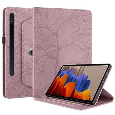Imagem de TIPOYOROO Capa giratória para Samsung Galaxy Tab S9 Plus/S9 FE Plus de 12,4 polegadas 2023 de couro PU com suporte para lápis, visualização em vários ângulos - ouro rosa