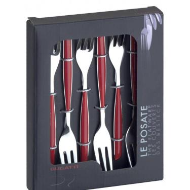 Imagem de Kit 3 Peças Queijo Faca Espátula Petisco Vermelho Bugatti