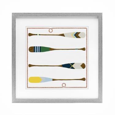 Imagem de Stupell Industries Impressão emoldurada cinza de quatro remos padronizados sob o design de vidro por Radhika Modi, 33 x 33