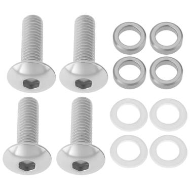 Imagem de Briny River 4 conjuntos de parafusos de para-lama de carenagem de motocicleta M6 x 20 mm e coleiras de 6 x 9 x 3 mm e arruelas M6 x 12 x 1 mm compatíveis com Triumph