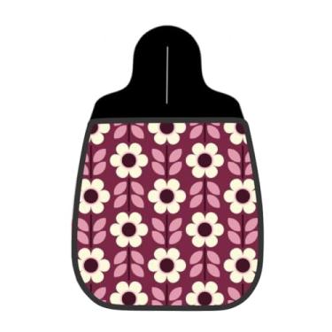 Imagem de Lixeira De Carro Organizador Lixinhocar Arte Flores Retrô Bordô