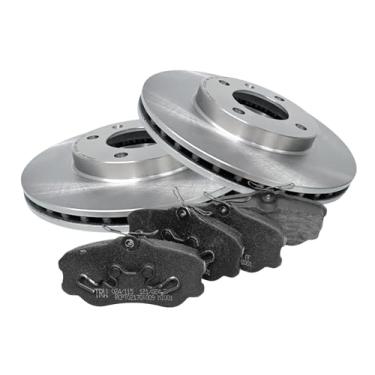 Imagem de Kit 2 Discos de Freio Ventilados HF02B + Pastilhas RCPT02170 Compatível com Santana Quantum Versailles Royale 2.0 94 A 06 Sistema Varga