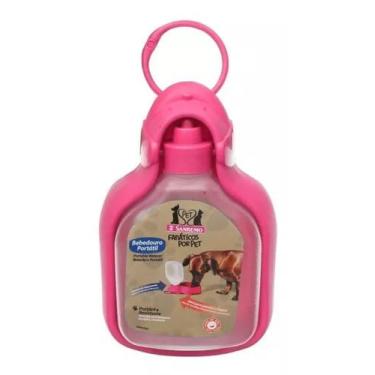 Imagem de Kit Bebedouro Portátil Rosa 320ml + 01 Pá Sanitária - Sanremo. Ideal P