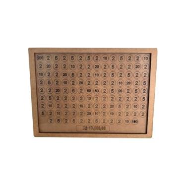 Imagem de Cofre Caixa De Dinheiro Desafio 1 MIL 5 MIL 10 MIL Reais Cofrinho Madeira Mdf Wood Box(10 MIL)