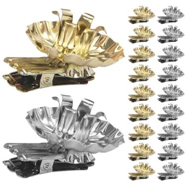 Imagem de FAVOMOTO Clipes de suporte de vela de Natal, castiçais de metal cônicos, cores sortidas douradas prateadas, 20 peças, 3,96 x 3,5 x 3,7 cm, clipes decorativos para férias de árvore de Natal