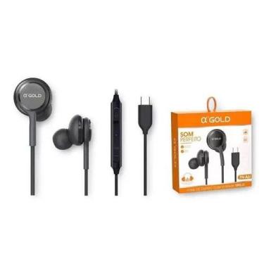 Imagem de Fone de Ouvido Tipo-C Com Microfone e Com Fio Intra Auricular EmTecido