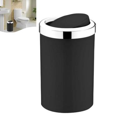 Imagem de Lixeira 8 Litros Basculante Redonda Cesto De Lixo De Cozinha Banheiro 