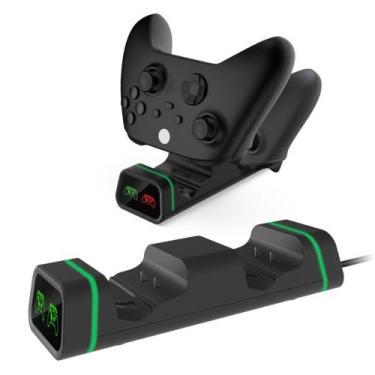 Imagem de Carregador Duplo C/Led Para Controle X box Series Ou X box One C/ 2 Ba
