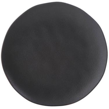 Imagem de Prato Raso 26,5cm Cerâmica Orgânico Preto Matte Avulso Mesa Posta Jantar Porto Brasil