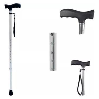Imagem de Bengala Para Idoso Com Regulagem De Altura - SuperMedy, Prata