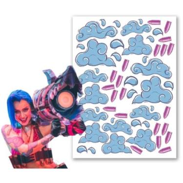 Imagem de Tatuagem Temporária Fantasia Cosplay Jinx - 3I