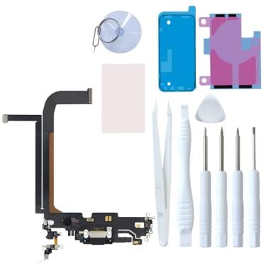Imagem de LOZOP Substituição de porta de carregamento para iPhone 13 Pro Max, conector dock e montagem de microfone com ferramentas de reparo para iPhone 13 Pro Max 6,7 polegadas todas as operadoras (grafite)