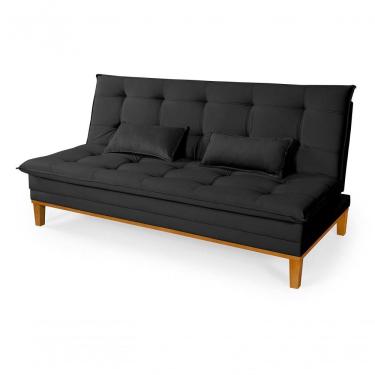 Imagem de Sofá Cama Reclinável Casal 1,84m Island Suede Preto Premium