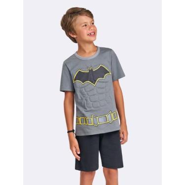 Imagem de Pijama Manga Curta Batman - Veggi, Grafite, 10, Meninos