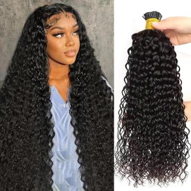Imagem de Extensões de cabelo Munx I Tip Human Hair 60 cm Encaracolado 50 fios