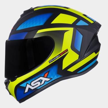 Imagem de Capacete MasculinoFechado Asx Draken Spirit Azul Fosco Moto (60)