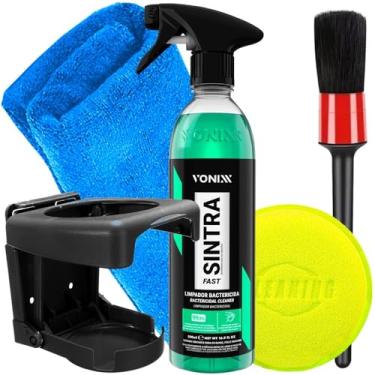 Imagem de Kit Limpeza Automotiva Limpador Bactericida Sintra Vonixx Pincel Detalhamento Aplicador Toalha Porta Copos Karbox
