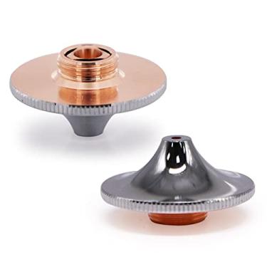 Imagem de FONLAND 10 peças de bocal de corte de alta velocidade D28 H15 dupla camada cromada versão melhorada tipo F calibre 1,2 mm para máquina de corte WSX gravador de cabeça a laser
