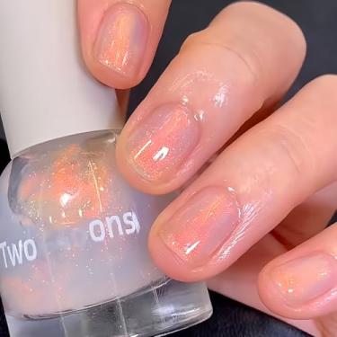 Imagem de KAHSOSE Esmalte iridescente Aurora – Descasque à base de água, secagem rápida, não tóxico, holográfico, esmalte brilhante, 10 ml, sem necessidade de UV para mulheres e meninas