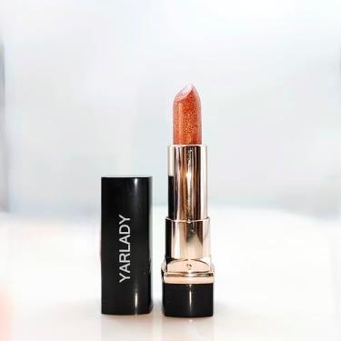 Imagem de YARLADY Batom com glitter, fórmula cremosa super brilhante para lábios macios e cheios, sensação hidratada, nu, 4,3 g (AOIFE)