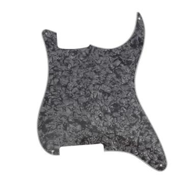 Imagem de ROZILO Black Pearl 4 Hole Guitar Strat Pickguard ST Placa de risco em branco sem furos de captação compatível com substituição de guitarra elétrica Fender Stratocaster