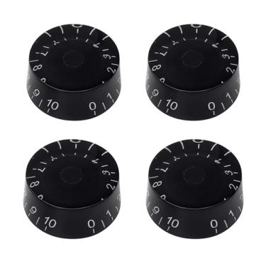 Imagem de Banworks Botões de controle de guitarra dos anos 60 puxadores métricos de 18 estrias de 6 mm (15/64 polegadas) 2 tons e 2 botões de velocidade de volume cartola superior para guitarras elétricas