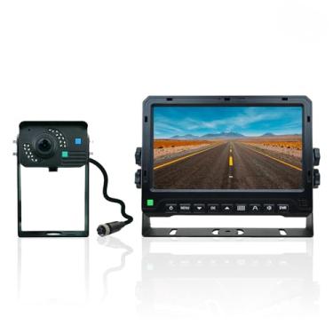 Imagem de TadiBrothers Câmera resistente com fio 1080p com monitor, monitor AHD de alta resolução, câmera grande angular para tratores, vans, trailers, mudança e inversão de faixa em tempo real – com base nos