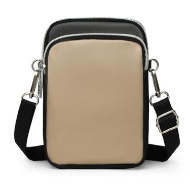 Imagem de JANKS Pequena bolsa transversal feminina mini bolsa de celular bolsa de viagem bolsa carteira bolsas ajustáveis sobre a alça de ombro, 06 cáqui/cinza