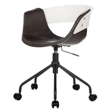 Imagem de Cadeira ANM6712S Turim Nicole Anima Office PP Cinza Escuro Revestida PU Preto Base Rodízio Preto