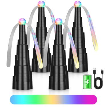 Imagem de Ventiladores de moscas para mesas, ventiladores de insetos, lâminas holográficas macias para piquenique, festa, jantar ao ar livre e interno