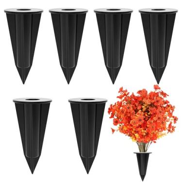 Imagem de Suporte de flores artificiais para ambientes externos e internos, 6 peças de pontas florais para porta, quintal, varanda, pátio, jardim, janela, caixa de escritório, cozinha, plantador doméstico, vaso