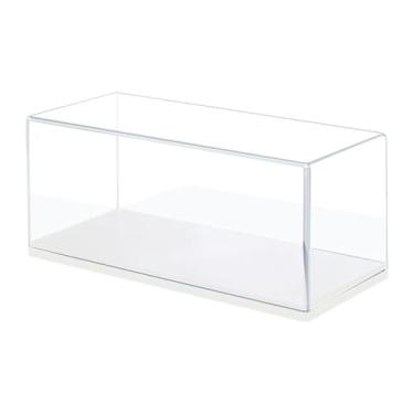 Imagem de JunZheHub Caixa de Exibição de Carro Modelo 1/43 Organizador Vitrine Transparente para Figuras Memorabilia Carros de Brinquedo, Base Branca, Tamanho real