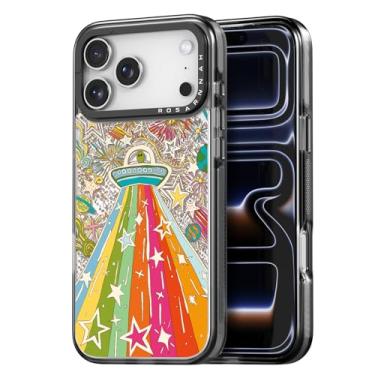 Imagem de Rosarnnah Capa fofa para iPhone 17 Pro Max - Capa de telefone durável à prova de choque de 2 metros de impacto de queda - Design Alien ET engraçado (6,9 polegadas) preta