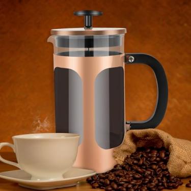 Imagem de Cafeteira francesa, prensa de café grande de 1000 ml com sistema de 3 filtros, prensa francesa de vidro borossilicato resistente ao calor com concha de aço inoxidável para amantes de café em casa e
