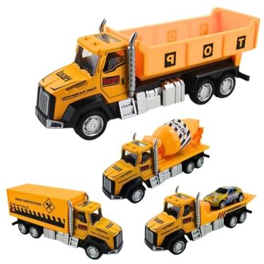 Imagem de Caminhão de Construção de Engenharia em Metal, Escala 1:32, Modelo a Fricção, Amarelo 1 Peça Sortida