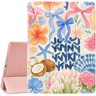 Imagem de JOYLAND Flor para iPad mini 7 (A17 Pro) 2024/iPad Mini 6 2021 8,3 polegadas com suporte para lápis - capa protetora com suporte de três dobras com parte traseira de TPU macio, rosa