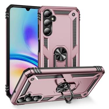 Imagem de SORAKA Capa para Samsung Galaxy A05s com suporte de anel capa protetora para Samsung Galaxy A05s capa traseira de policarbonato rígido com placa de metal para suporte magnético de telefone carro ouro