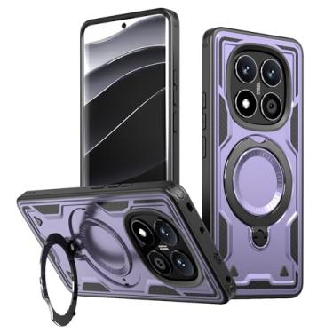 Imagem de SORAKA Capa para Xiaomi Redmi Note 14 Pro 5G com suporte,compatível com MagSafe,Capa Redmi Note 14 Pro 5G com chapa de ferro Capa resistente que absorve choques Proteção contra quedas de nível militar