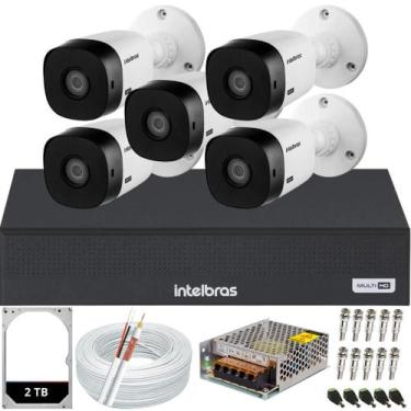 Imagem de Kit Cftv 5 Câmeras Alta qualidade Intelbras Full Hd 1220b Dvr 08 Canai