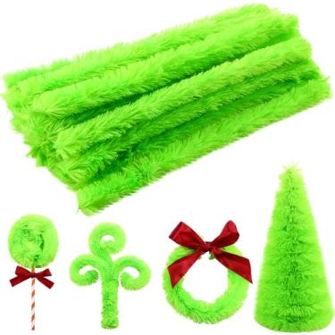 Imagem de Hotop 30 peças de limpadores de cachimbo extragrossos 30 mm hastes de chenille limpadores de cachimbo jumbo suprimentos de artesanato para iniciantes DIY suprimentos de arte decorações (verde