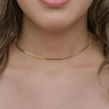 Imagem de Colar Choker Fita Média Banhado em Ouro 18k - Anastásia Joias