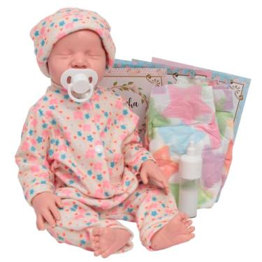 Imagem de Boneca Bebê Reborn Realista Lívia Pode Dar Banho + Kit Itens