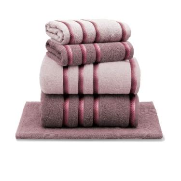 Imagem de Jogo de Toalhas de Banho Appel Classic, 5 Peças, 100% Algodão, 390g/m² (Banhão 78x150cm) (Orquídea/Rosa Gelado)