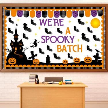 Imagem de Conjunto de quadros de avisos de Halloween ojustbeok 3D Bat Pumpkin