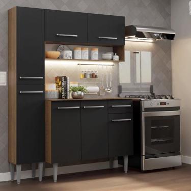 Imagem de Armário De Cozinha Compacta 137 Cm Rustic-preto Emilly Madesa 011