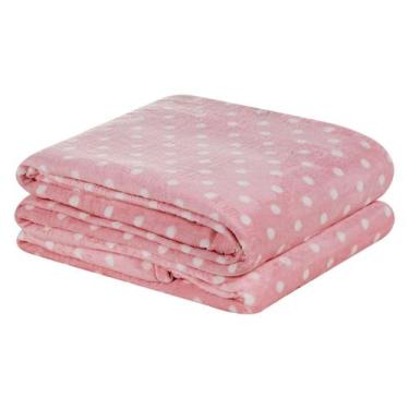 Imagem de Manta Cobertor Solteiro Flannel Soft Estampa Petit Poá 1,50X2,20m - Bi
